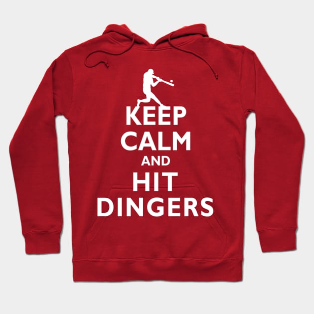 Keep Calm and Hit Dingers Baseball Softball Hoodie by TeeCreations